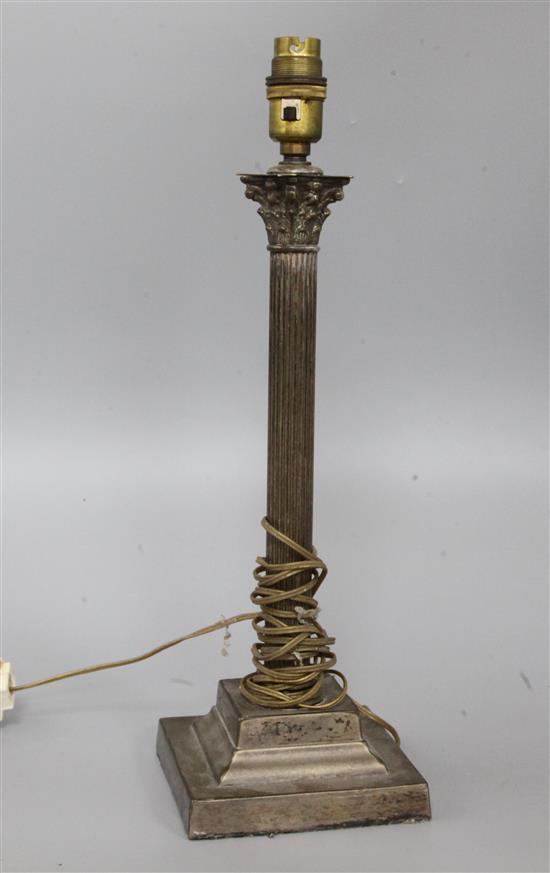 An electroplate column lamp base
